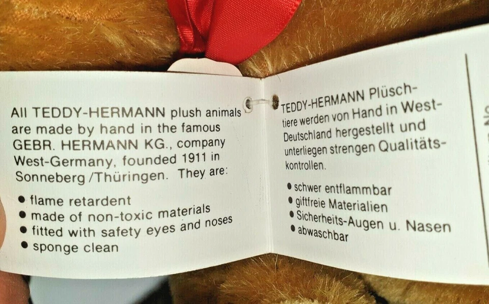Original Hermann Teddy 25 cm - Made in West Germany -  - Bild 3 von 3
