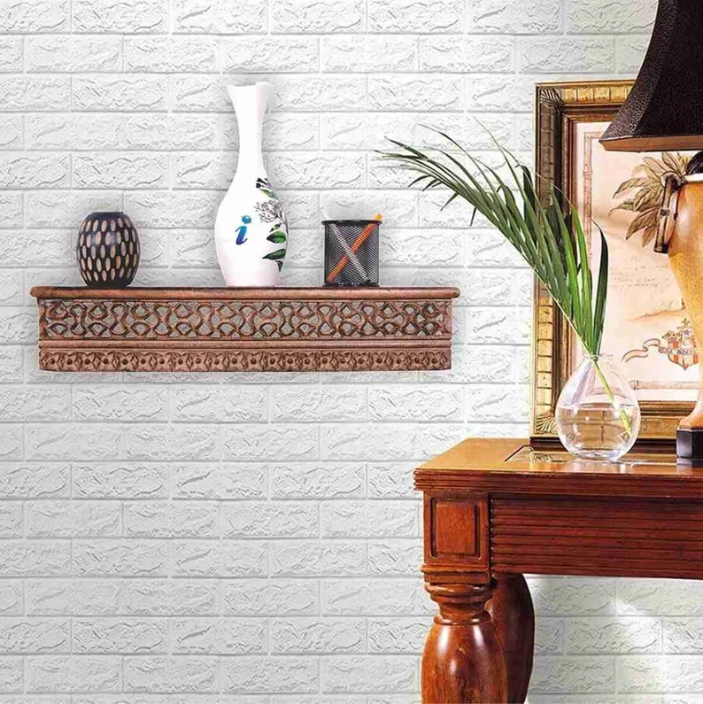 floating shelves/ book shelf /Farmhouse Shelf pair Wooden Wall shelf /