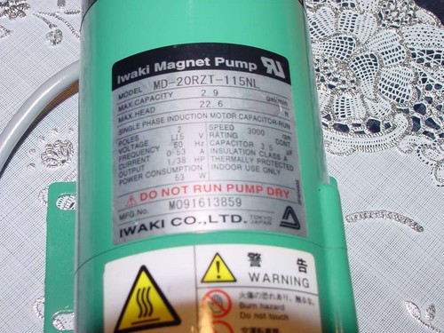 Iwaki Magnetic Pump MD-20RZT-115NL, Drive Motor Only, No Pump!!! NEW! - Picture 4 of 4