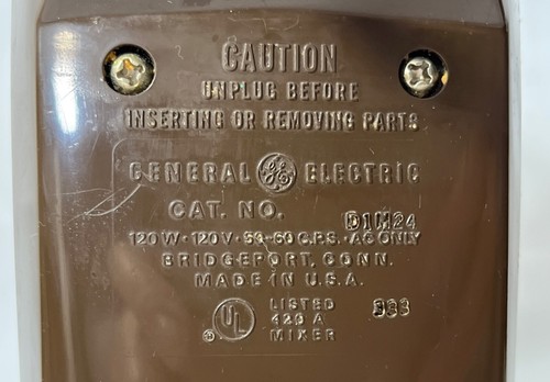 Vtg 70s/80s General Electric 3-Speed Electric Portable Hand Mixer Missing Cord - Picture 8 of 9