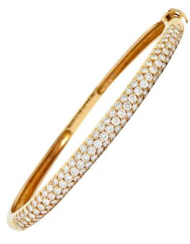 4.80ct Natural Round Diamond 14K Solid Yellow Gold Anniversary Wedding Bracelet - Picture 2 of 6