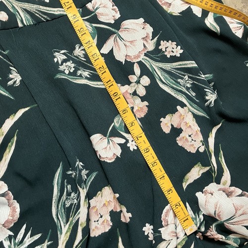 City Chic Jumpsuit Womens 22 Green Floral Jumpsuit Wide Leg Ruffle Trim Neckline - Picture 5 of 11