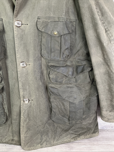 Vintage Filson Tin Cloth Cruiser Jacket Brown Cargo Canvas Coat USA Adult XL - Bild 6 von 21