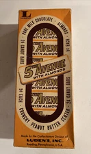 Vintage 1950s Luden's 5th Avenue Chocolate Almonds Candy Box 24 Bars Nickel