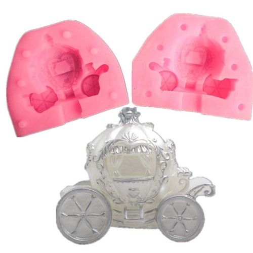 3D Kutsche Kerze Seifenherstellung Form Silikon Kuchen Fondant Schokolade Backform - Bild 1 von 6