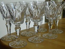 SAINT LOUIS 7 VERRES A APERITIF EN CRISTAL TAILLER MODELE CAMARGUE ht 12,3 cm
