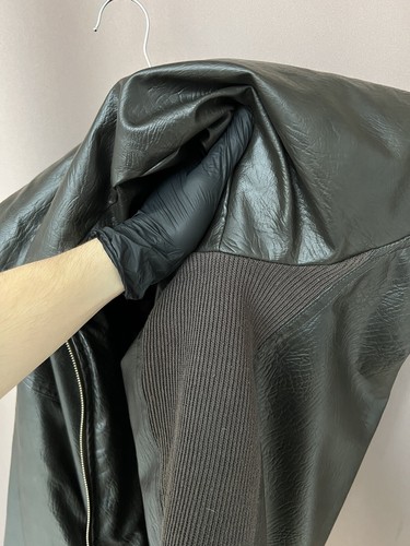 Armani Jeans Leather Heavy Jacket Mens Size M Brown Full Zip Multipockets Bomber - Picture 15 of 22