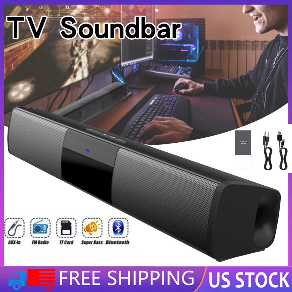 Home Theater Sound Bar for TV/PC/Phone Bluetooth Wireless & Wired Stereo Speaker - Image 2 of 4