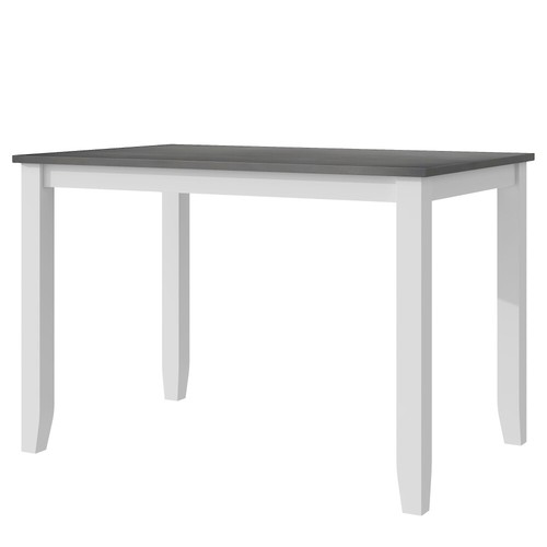 Rustic Minimalist Wood 5-Piece Gray Dining Table Set with 4 X-Back Chairs - Picture 13 of 15