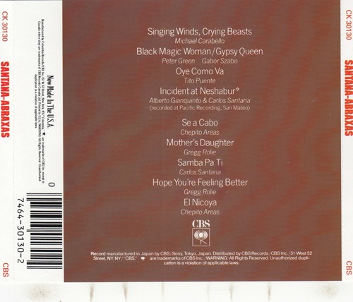 Santana - Abraxas CD 1990 CBS CK 30130 CLASSIC - Picture 4 of 4