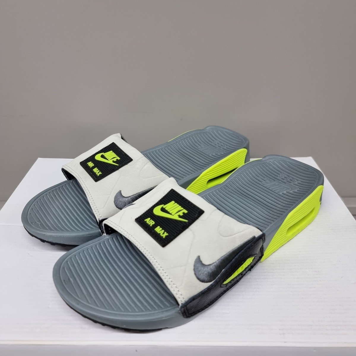 NIKE AIR MAX 90 NEON SLIDES VARIOUS SIZES (CT5241 001) | eBay