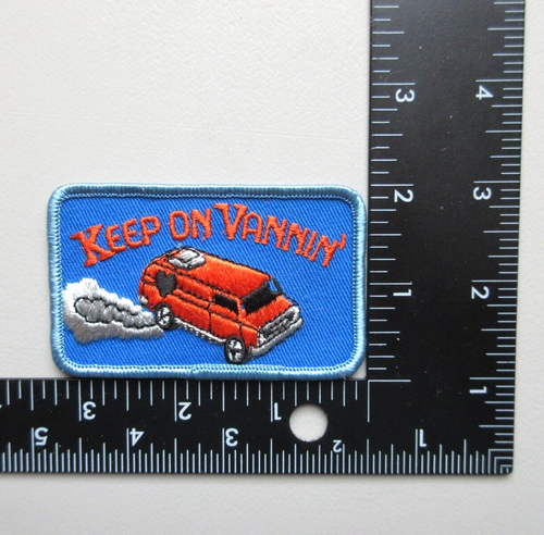 🔥VINTAGE KEEP ON VANNIN' VAN LIFE ORANGE VAN AUTOMOBILE JACKET HAT SEW ON PATCH - Picture 2 of 5