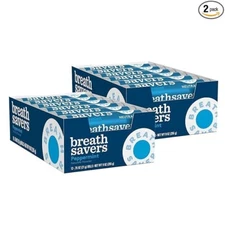 BREATH SAVERS Peppermint Sugar Free Breath Mints Rolls, 0.75 oz (24 Count)