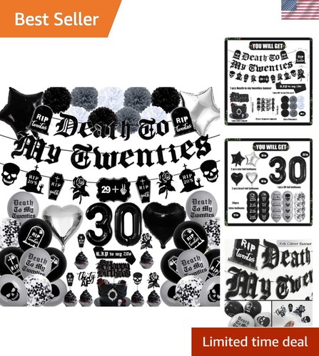 Humorous 30th Birthday Party Decorations - 49 Piece Fun Kit for Milestone Events