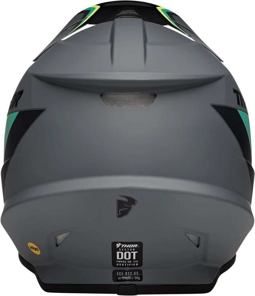 Casco Thor Dirt Bike Sector - Corredor - MIPS® - Gris/Verde azulado Foto 3 de 4