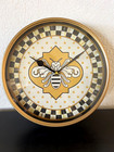 MacKenzie Childs QUEEN BEE WALL CLOCK Honey Bee Farm House Decor Courtly NEW