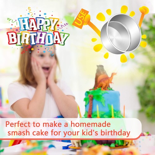 6 X 3 Inch Round Cake Pans Stainless Steel Deep Cake Baking Pan For Layer Cake C - Picture 7 of 13