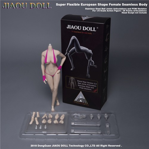 Piel Negra Cuerpo de Acción Femenino MUÑECA JIAOU 1/6 Forma Europea Busto Grande JOQ-10E-PS - Imagen 2 de 6