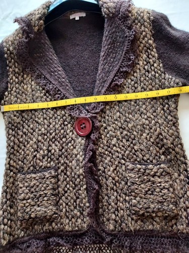 BNWOT Per Una Smart Brown Acrylic/Mohair/Wool Collared Button Jacket Size Medium - 第 8/12 張圖片