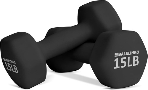 Lightweight 15lb Dumbbell Set – Hexagonal Neoprene Coating for Comfort & Safety - Picture 3 of 9