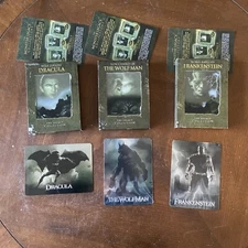 LOT (3) THE LEGACY COLLECTION-DRACULA, FRANKENSTEIN, THE WOLFMAN Metal tin