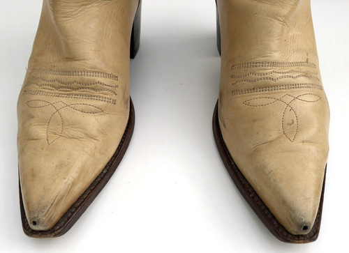 Vintage Cowboy Boots R.Soles By Judy Rothchild LIGHT TAN Eu 41 | UK 7.5 | US 9.5 - Picture 7 of 24