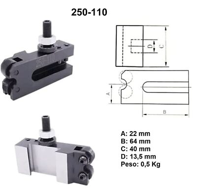Portautensili A Cambio Rapido Per Tornio - Modello 250-000, Per Utensili Da 1/2" - Foto 7