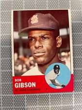 1963 TOPPS #415 BOB GIBSON ST. LOUIS CARDINALS BASEBALL CARD EX/MT