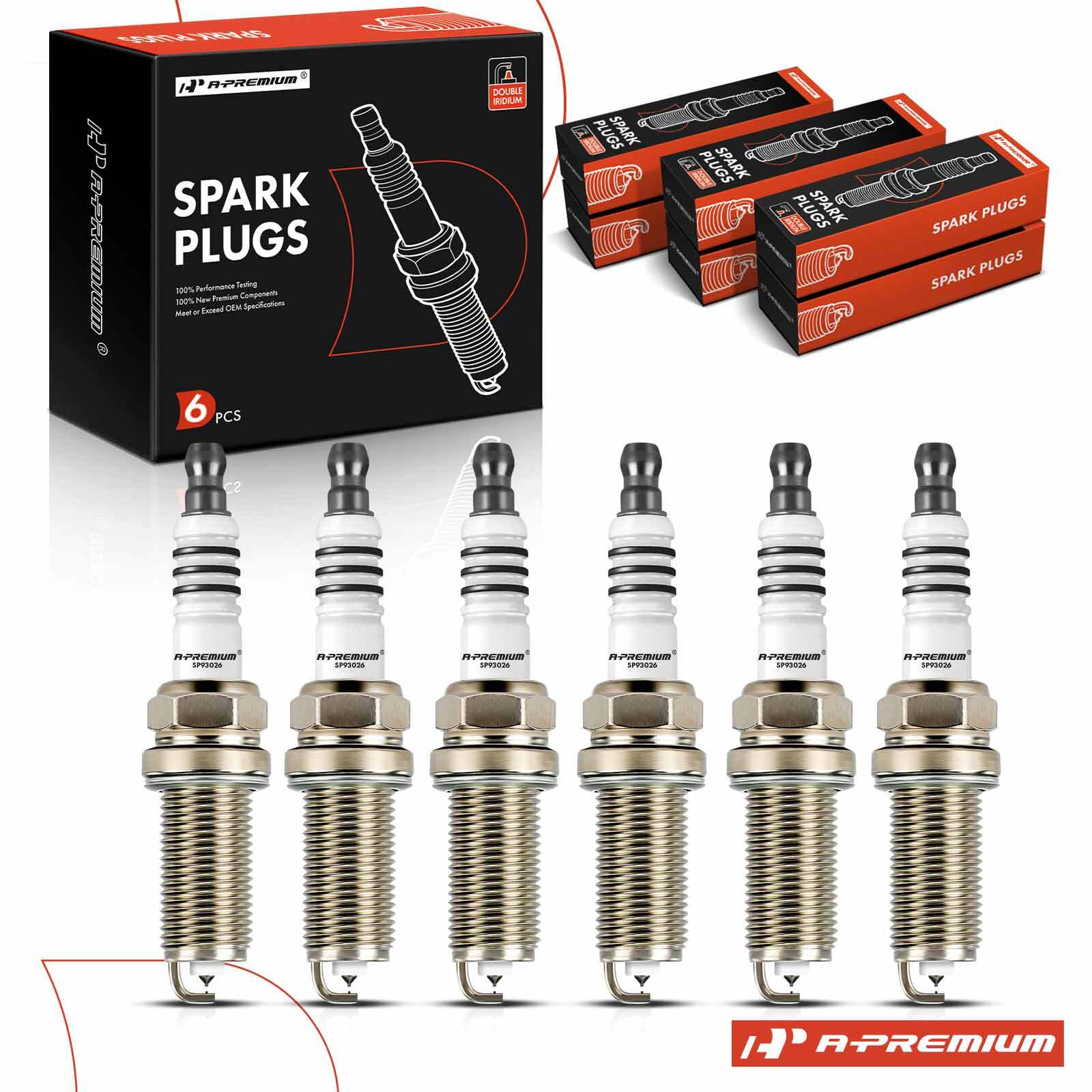 6Pc New Double Iridium Spark Plugs for Nissan GT-R 2009-2020 V6 3.8L Gap 0.032In