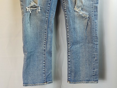 American Eagle For Aerie Stretch Jeans Ripped Distressed Blue Denim Two Button - Bild 8 von 9