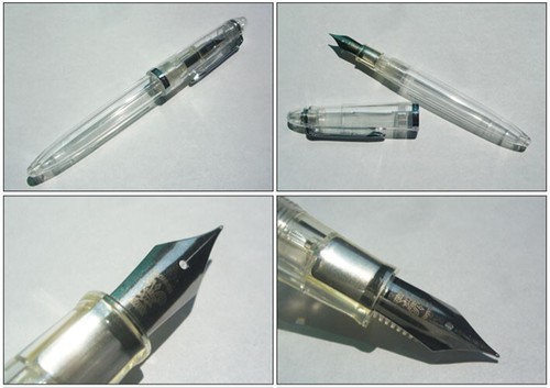 NAGASAWA Original Füllfederhalter klar Demonstrator Skelett transparent MF Japan - Bild 3 von 4