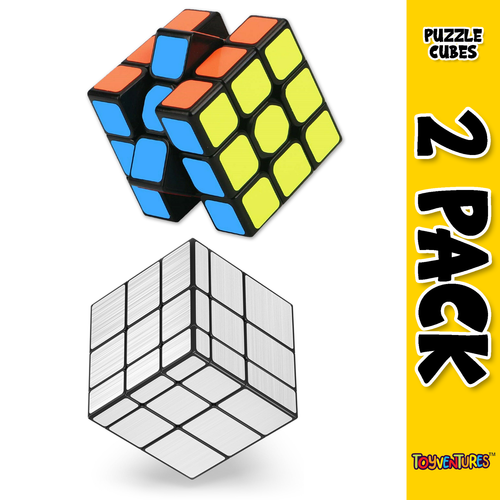 Puzzle Magic Cube 3x3 Kids Adult Mirror Silver Toy Fidget Mind Game Toy Gift - Picture 1 of 24