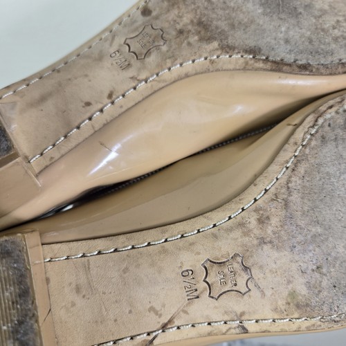 Tory Burch Womens Shoes 6.5 Tan Beige Neutral Chelsea Patent Leather Pumps - Picture 11 of 12