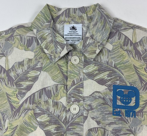 Disney World Disney Spirit Jersey Medium Large Floral Tropical Button Shirt - Picture 4 of 11