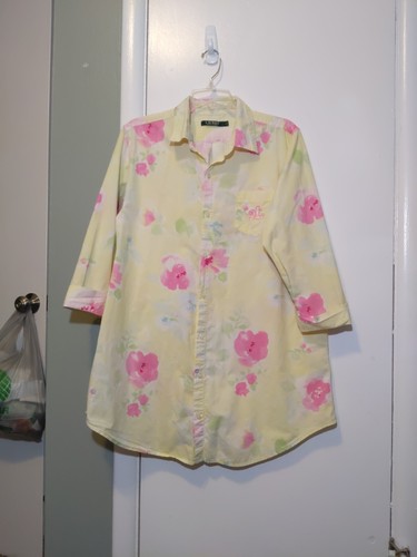 lauren ralph lauren Bluse Damen L Tunika 100% Baumwolle buttergelb Büro Karriere