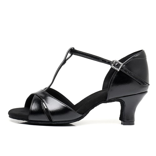 Scarpe da ballo donna sala da ballo latino scarpe da ballo nere salsa tango 7,5/8,5 cm tacchi danza - Foto 16 di 18