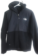 The North Face Denali Jacket Hoodie Womens Medium Black Fleece Full Zip Fleece