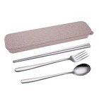  4pcs/Set Stainless Steel Chopsticks Fork Spoon with Box Portable Cutlery