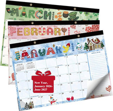 2026  2027 Desk Calendar   18-Month US Holidays Theme Desk  Wall Calendar, Large