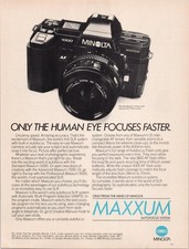Minolta Maxxum 7000 Vintage 1986 Camera Print Ad Original Auto Focus