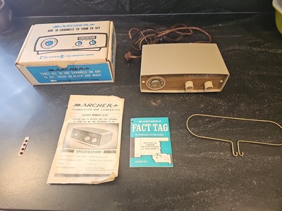 ARCHER Solid State UHF to VHF Converter *Made In USA'' 15-1127 NOS Vintage 