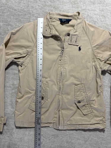 Polo Ralph Lauren Jacket Boys Medium 12/14 Khaki Harrington Full Zip Pony Logo - Picture 5 of 9