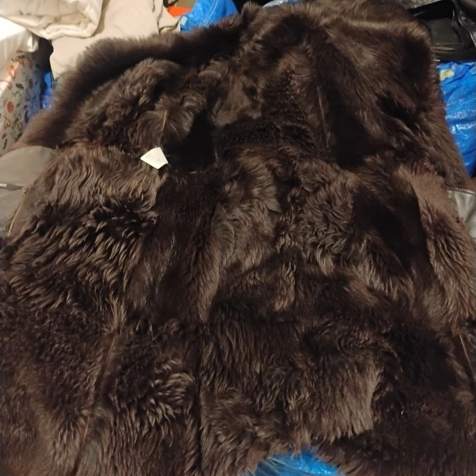 Vintage Hugo Boss Faux FUR Overcoat Women's Size 10 Leather Y2K Rare - Image 4 of 4