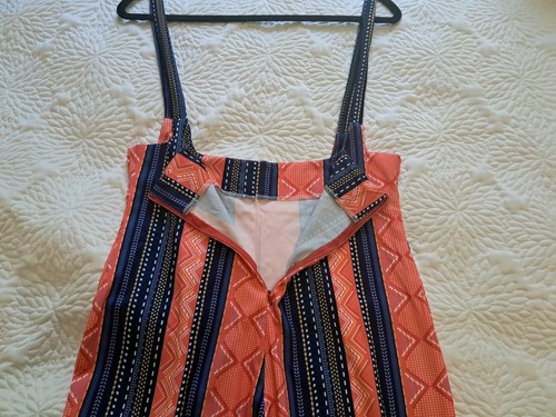 Ophestin Womens Sexy Bell Bottom Pants Suspenders Overalls Orange Festival XL - Picture 7 of 9
