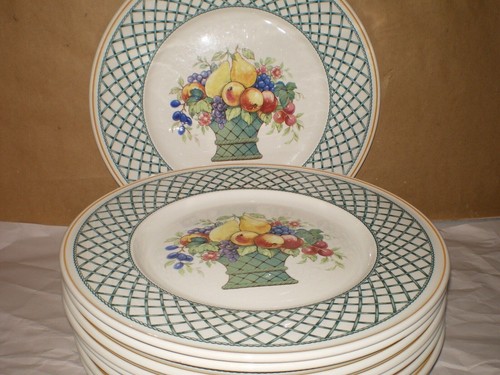 Juego de 10 platos de cena con frutas Villeroy Boch Alemania CESTA 10,5/8" - Imagen 2 de 4