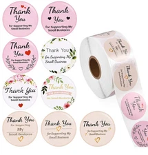 CuteBox 1.5" 500 Count "Thank You For Supporting My Small Business" Stickers