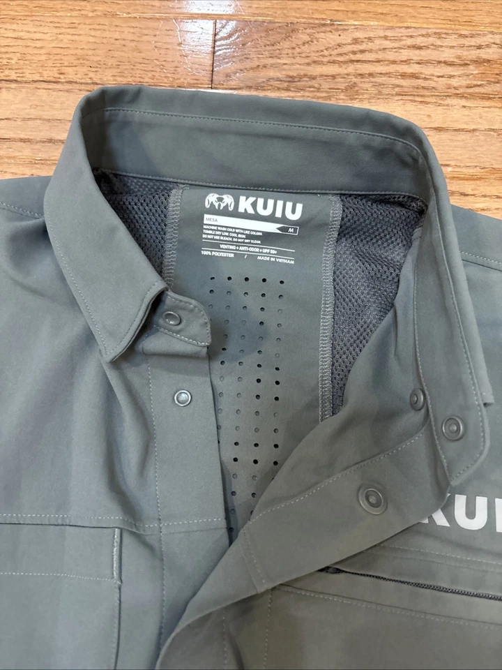 Kuiu Mesa Shirt Snap Long Sleeve Hunting Vented Outdoor Fishing Gray Men Medium - Image 4 of 4
