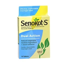 5 Pack Senokot-S Dual Action Natural Vegetable Laxative + Stool Softener 10 Tabs