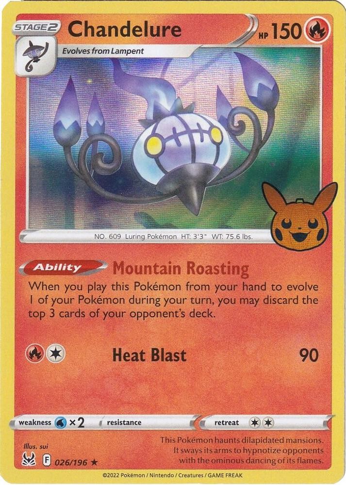 Chandelure Holo Holo Rare Trick or Trade BOOster Bundle 2023 026/196 NM