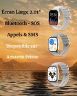 Montre Connectée 2.1" HD Extra Large – Homme & Femme – Bluetooth Appels, Santé, 